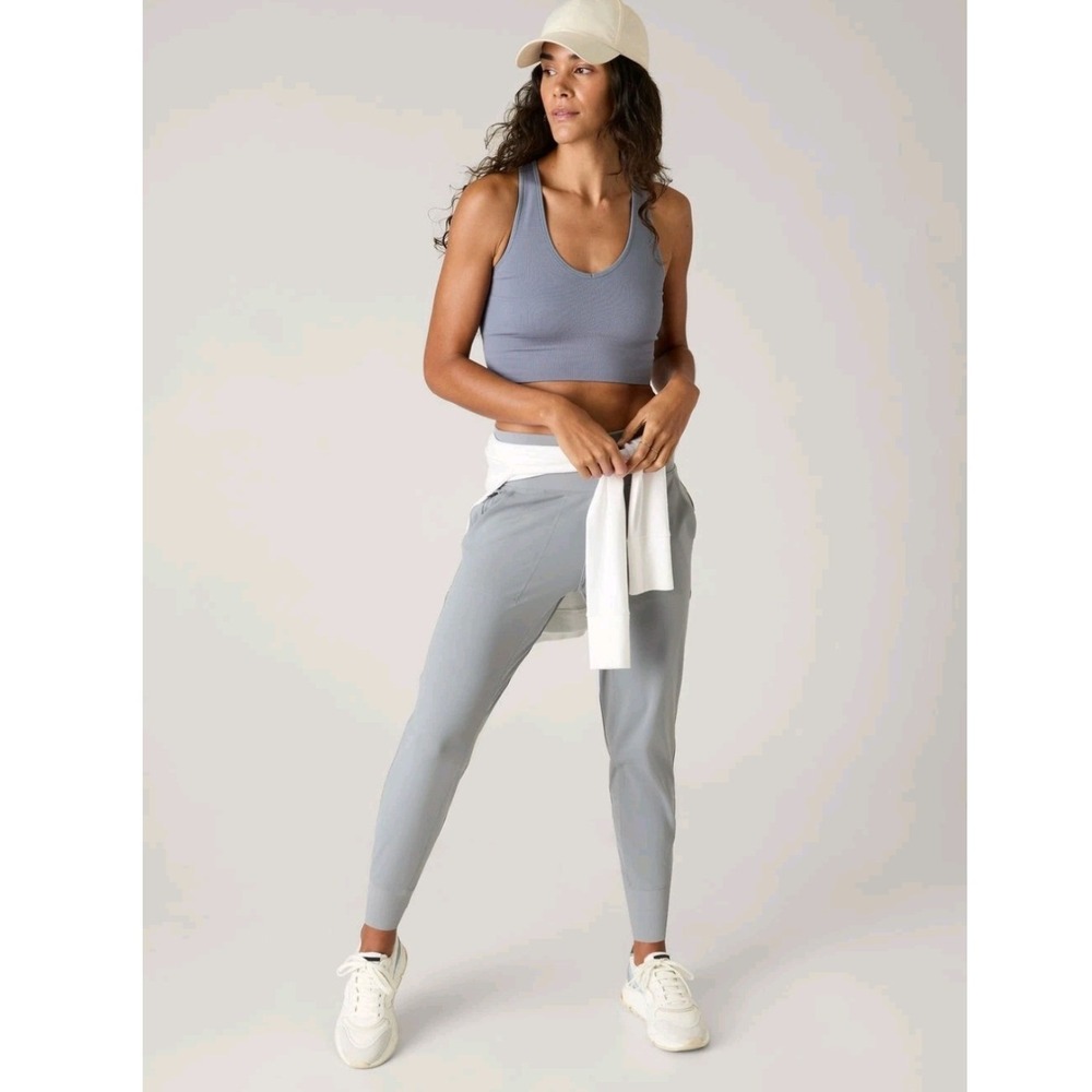 Athleta Venice High Rise Jogger Storm Cloud #597888 Ribbed Waistband Lg